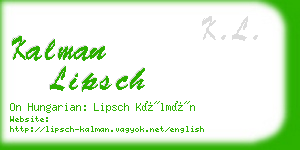 kalman lipsch business card